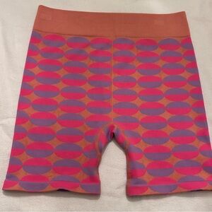 Fabletics Women's Athletic Shorts XL Pink & Orange Geometric Print Elastic Waist
